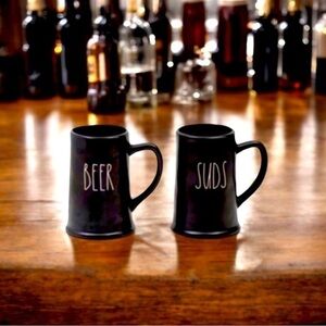 Rae Dunn Beer & Suds Mug Set (2) NWT